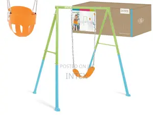 Children's Swing With Interchangeable Seat, Steel, Green and Blue,