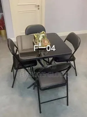 Tempered Glass Table Cushioned Leather Chair 4 Set