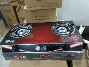 Lg Lg-004gls-Ns Glass Top Two Burner Gas Stove