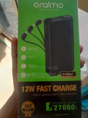 Brand New Oraimo Traveler Link 27 (27,000mah) Power Bank - Opb-P5271