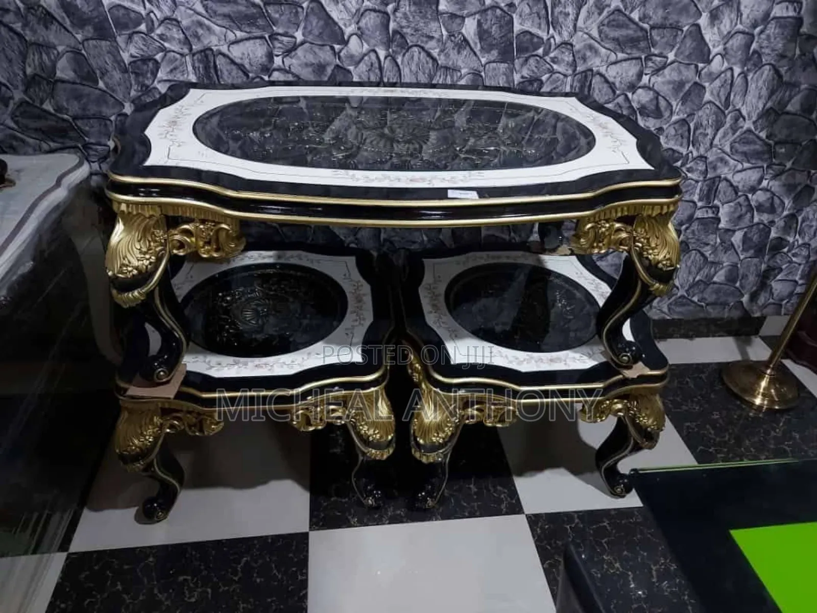 One Plus Two Center Table Marble Top