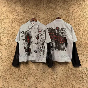 Graffiti Gothic Print Double Layered Longsleeve