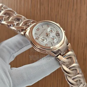 Michael Kors White Dial Twisted Chain Wristwatch Ladies