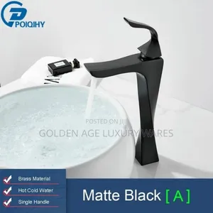 Matt Black Long Brass Basin Mixer