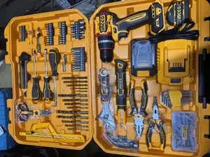 Ingco 165-piece Tool Set With A 20v Lithium-ion Cordless Impact Drill