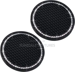 2 Pack Silicone Car Cup Holder With Gemstone Coaster