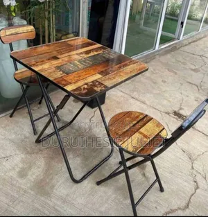 Wooden Marble Table and Chairs