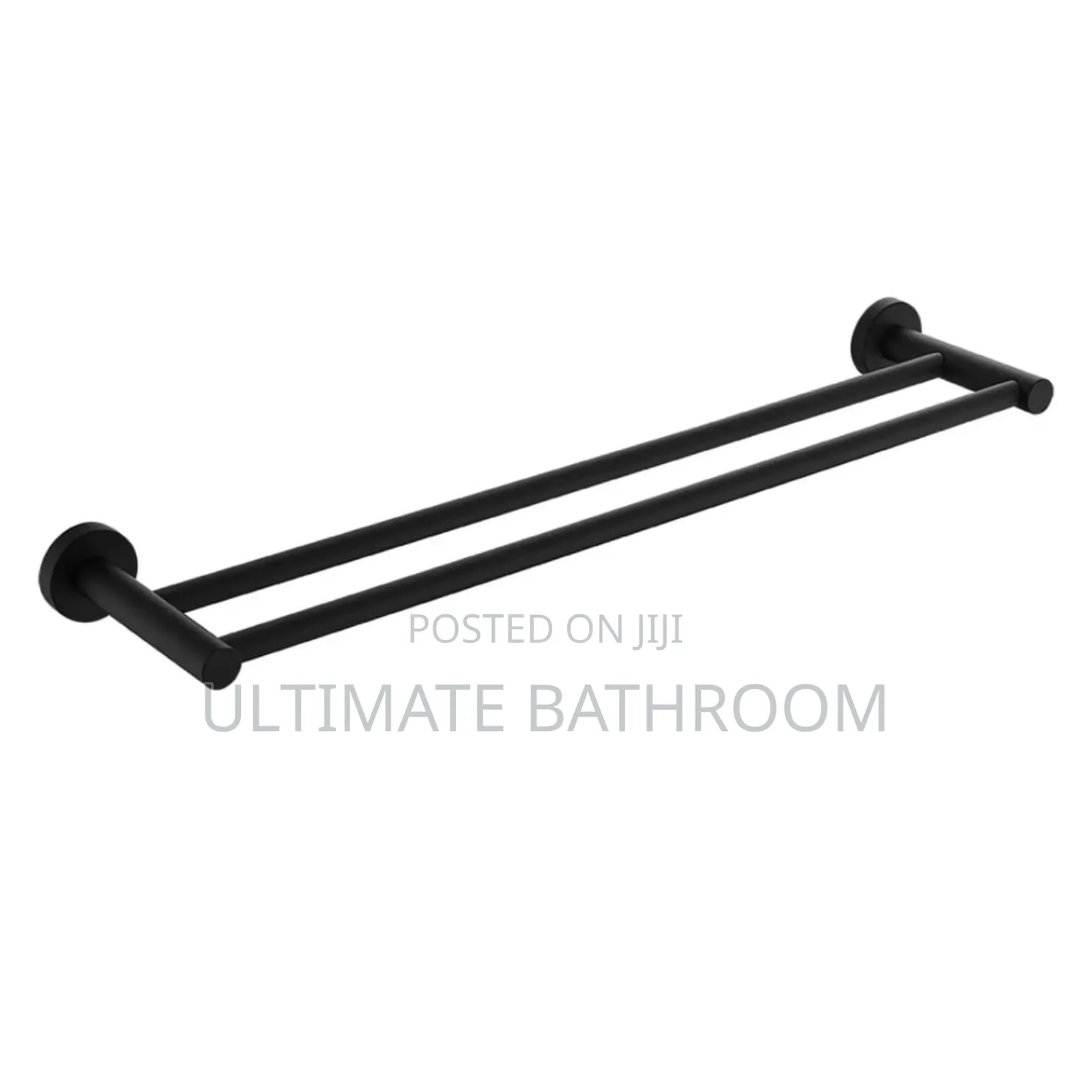 60cm Black Double Towel Rail
