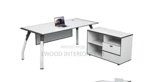 1.4meters Glass Executive Table With Extension