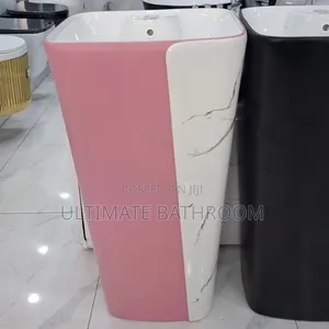 White And Pink Standing Washing Hand Basin