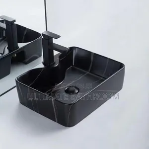 Marble Black Counter Top Washing Hand Basin