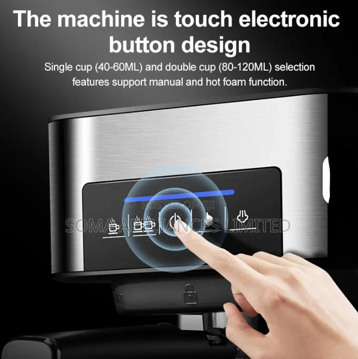 Shaqra Semi-Automatic Touchscreen Espresso Coffee Machine