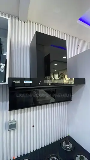 Modern, Black Glass Kitchen 90cm Cooker Hood/Range Hood