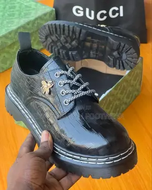 Gucci Luxury Croc-Embossed Patent Men's Shoes