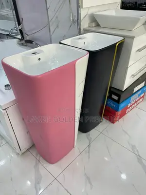 Pink and White Standing Dining Basin