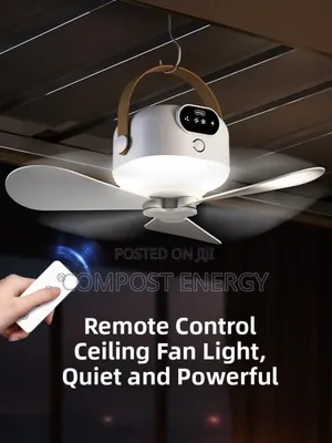 Rechargeable Mini Ceiling/Wall Fan With Body Light