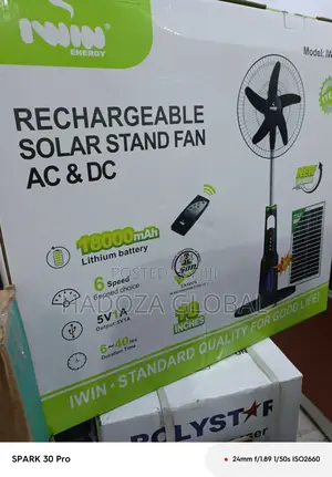 Iwin 18” Fan With Rechargeable Battery