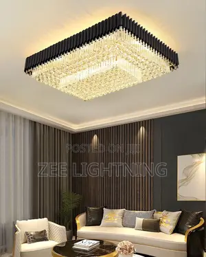 Crystal Black Pipe Chandelier