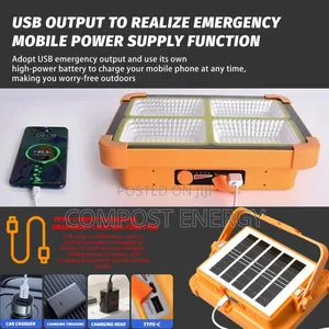 100w Solar Flood Portable Rechargeable Multi-Fun 5000mah/ Power Bank