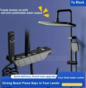 Piano Standing Shower With Set Black