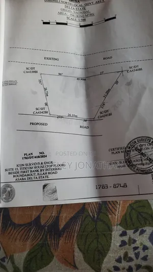 100 by 100 Land for Sale in Asaba