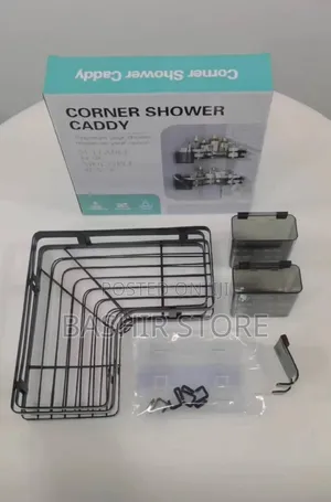 Adhesive Corner Shower Caddy Set.