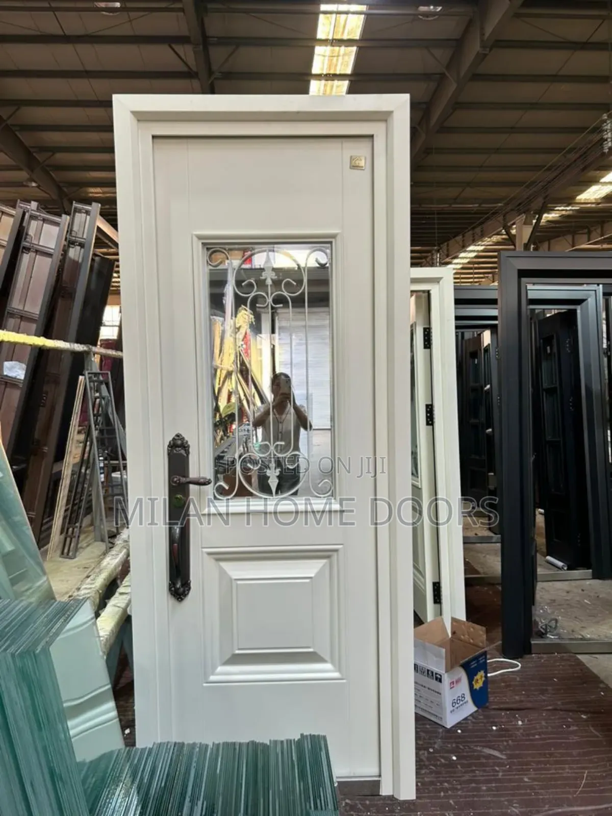 3ft Copper Security Glass Door White