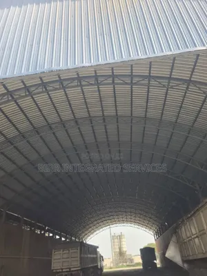 Curved Trusses, Truck Parking Shed Fabrication