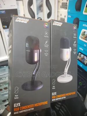 Porodo Gaming Elyx RGB Condenser Microphone With Noise Surprises Butto