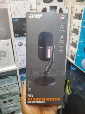 Porodo Gaming Elyx RGB Condenser Microphone With Noise Surprises Butto