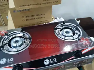 Tabletop Gas Cooker With Twin Burners and Glass Finish Lg-004gls-Ns