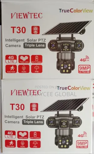 T30 Triple Lens Solar Powered CCTV Camera