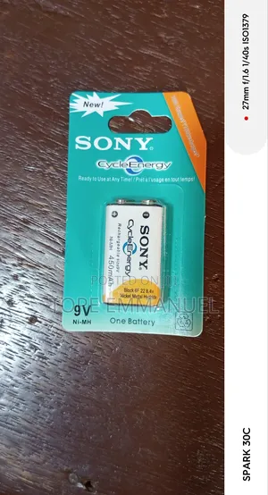 Sony Cycle Energy 9v Ni-Mh 450mah Rechargeable Battery