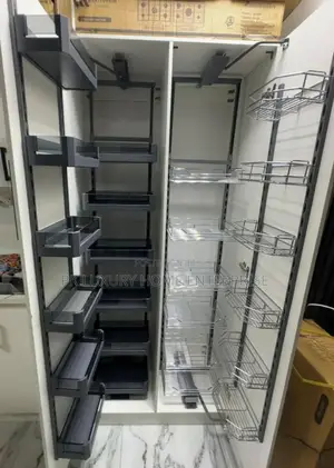 Glass and Iron Open Pantry Available