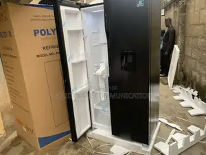 Polystar 502l Side-by-Side Refrigerator With Sleek Black Design