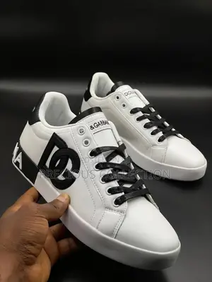 Unisex Dolce and Gabbana Leather Round Toe Lace Up Shoe