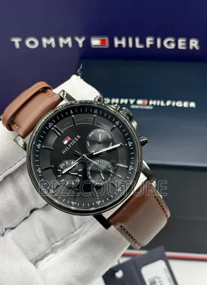 Original Tommy Hilfiger Black Dial Leather Strap Available in Store