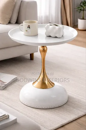 Modern Luxury Side Table (White Gold)