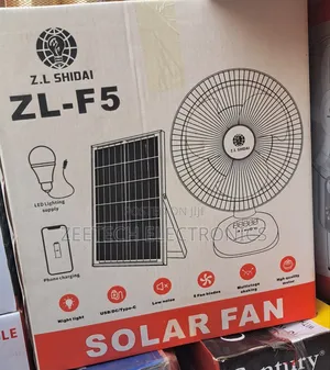 16" Z.L Shidai Zl-F5 Solar Rechargeable Table Fan