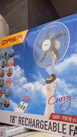 Qasa 18" Curvy Rechargeable Solar Fan
