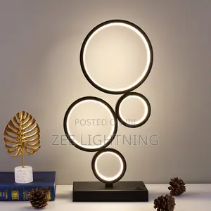 Led Table Lamp in Black/Gold/White Body