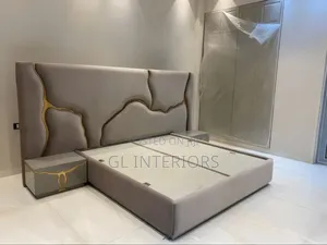 Big Bedframe With Big Headboard and 2 Cupboards