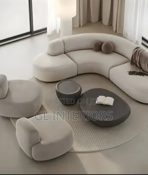 Brand New Cream Colour Modular Modern Curved Sofa Set