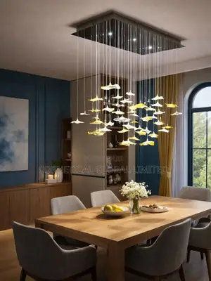 Floating Glass Leaf Dining Chandelier