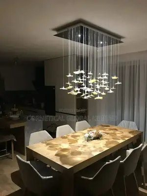 Floating Glass Leaf Dining Chandelier