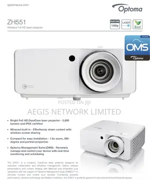 Optoma Zh551 5600 Lumens Projector