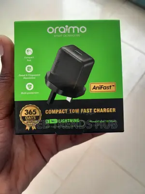 Oraimo Powercube 10 Sleek Charger + Lightning Cable (Ocw-U1111u + L53)