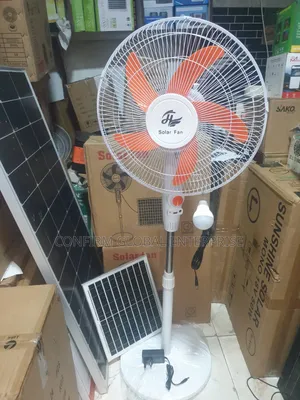 Brand New 16" Inches Solar Rechargeable Fan With Panel and Bulb