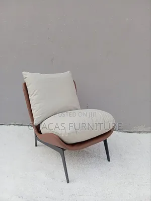 Luxury Leather Single Sofa - Padded Cushion Armchair Lounge Chair