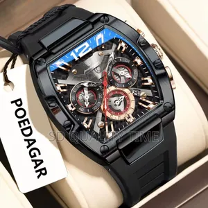 Poedagar Rubber Strap Chronographic Watch